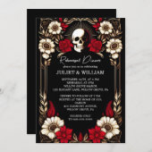 Dikke Claret Ruby Heart Rood Zwart Repetitie Diner Kaart (Voorkant / Achterkant)