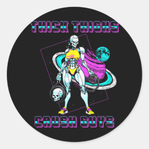 Dikke Dijen Crush Jongens Gewichtheffen Bodybuildi Ronde Sticker