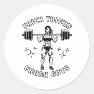 Dikke Dijen Crush Jongens Grappige Gym Workout Bod Ronde Sticker