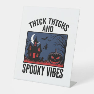 Dikke Dijen En Griezelige Trillingen Halloween T-s Reclamebord Met Voetstuk