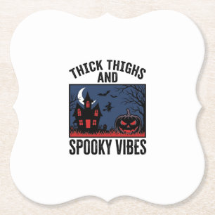 Dikke Dijen En Griezelige Vibes Halloween T-shirt  Kartonnen Onderzetters