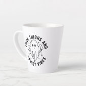 "Dikke dijen en griezelige vibes" Latte Mok (Linkerhoek)