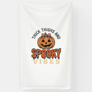 Dikke Dijen En Griezelige Vibes Pompoen Halloween Spandoek