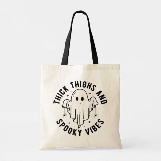 "Dikke dijen en griezelige vibes" Tote Bag (Achterkant)
