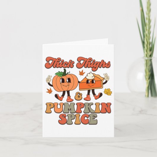 Dikke dijen en pompoenen Herfst Thanksgiving naar Kaart (Voorkant)