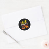 Dikke dijen en pompoentaarten Retro Herfst Pompoen Ronde Sticker (Envelop)