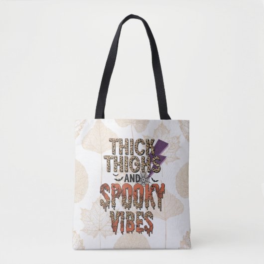 Dikke Dijen en Spooky Vibes Goud Halloween Tote Bag (Voorkant)