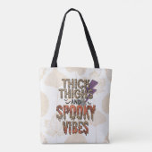 Dikke Dijen en Spooky Vibes Goud Halloween Tote Bag (Achterkant)