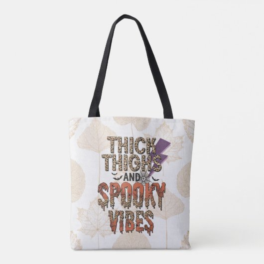 Dikke Dijen en Spooky Vibes Goud Halloween Tote Bag (Achterkant)