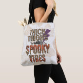 Dikke Dijen en Spooky Vibes Goud Halloween Tote Bag (Dichtbij)