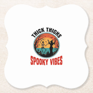 Dikke Dijen Griezelige Vibes Vintage Halloween-ont Kartonnen Onderzetters