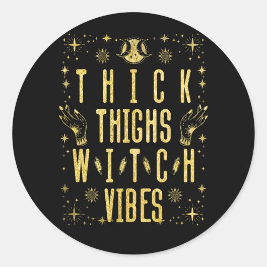 Dikke Dijen Heks Vibes authentieke Witchy Hallowee Ronde Sticker (Voorkant)