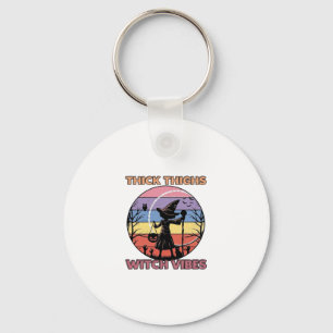 Dikke Dijen Heks Vibes Halloween Pompoen Silhouet Sleutelhanger