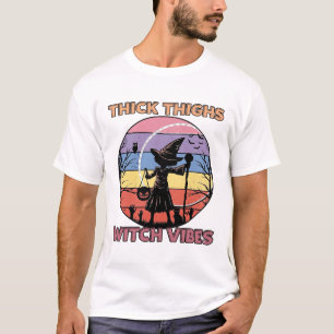 Dikke Dijen Heks Vibes Halloween Pompoen Silhouet T-shirt