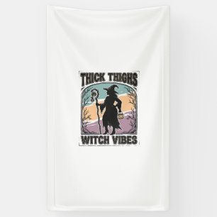 Dikke Dijen Heks Vibes Vintage Halloween T-shirt_1 Spandoek