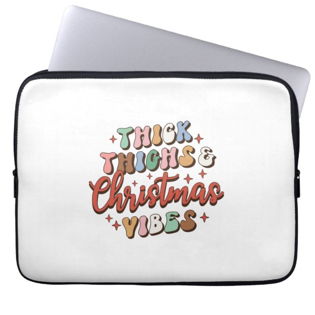 Dikke dijen met kerstcadeaus en kerstvibes laptop sleeve (Voorkant)