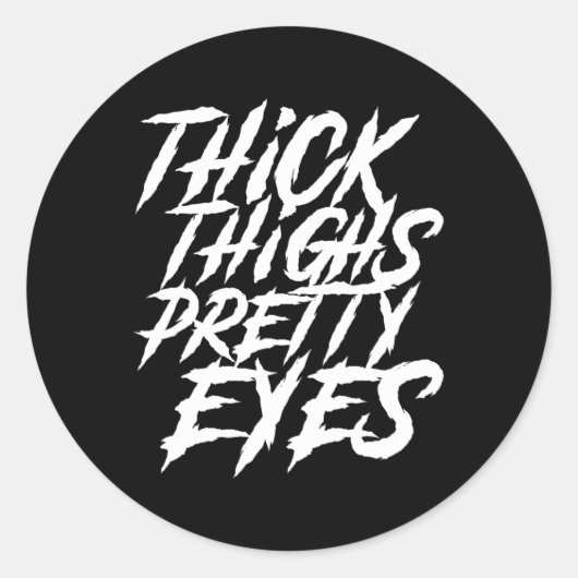 Dikke Dijen  Ogen Grappige Gym Meisje Leg Ronde Sticker (Voorkant)