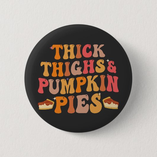 Dikke Dijen & Pompoentaarten Grappige Thanksgiving Ronde Button 5,7 Cm (Voorkant)