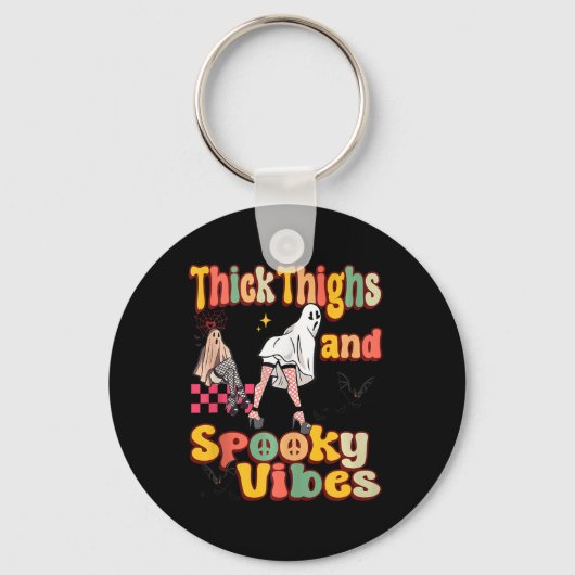Dikke Dijen Spooky Vibes Funny Ghost Halloween Co Sleutelhanger (Voorkant)