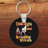 Dikke Dijen Spooky Vibes Funny Ghost Halloween Co Sleutelhanger (Voorkant)