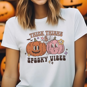 Dikke Dijen & Spooky Vibes Retro Halloween Tri-Blend Shirt