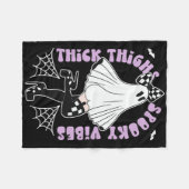 Dikke Dijen Spooky Vibes Schattigee Ghost Hallowee Fleece Deken (Voorkant (Horizontaal))