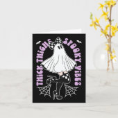 Dikke Dijen Spooky Vibes Schattigee Ghost Hallowee Kaart (Gele Bloem)