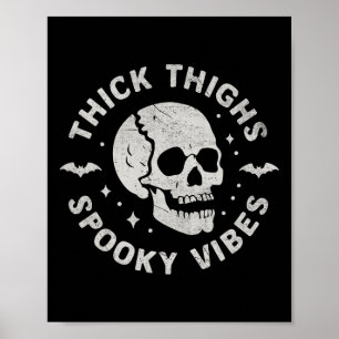 Dikke Dijen Spooky Vibes Skull Funny Halloween Poster