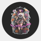 Dikke Dijen Witchy Vibes - Whimsigoth Witch-Core Ronde Sticker (Voorkant)