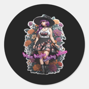 Dikke Dijen Witchy Vibes - Whimsigoth Witch-Core Ronde Sticker