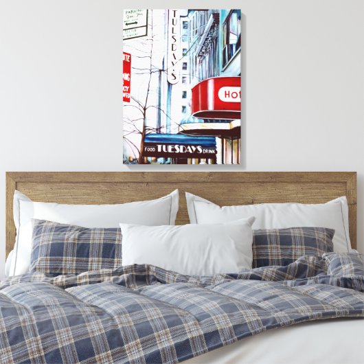 Dikke dinsdagavond. New York City Canvas Afdruk (Insitu (Slaapkamer))