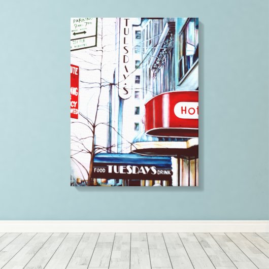 Dikke dinsdagavond. New York City Canvas Afdruk (Insitu (Houten vloer))