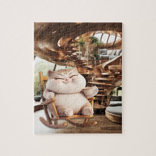 Dikke en bruisende koffietijd legpuzzel (Verticaal)