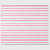 Dikke en Dunne Roze en Witte Strepen Cadeaupapier (Vlak)