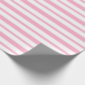 Dikke en Dunne Roze en Witte Strepen Cadeaupapier (Hoek)