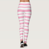 Dikke en Dunne Roze en Witte Strepen Leggings (Achterkant)