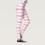 Dikke en Dunne Roze en Witte Strepen Leggings (Rechts)
