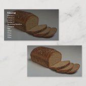 Dikke gespleten tarwebrood visitekaartje (Voorkant / Achterkant)