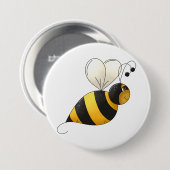 Dikke Gevleugelde Hommel Ronde Button 7,6 Cm (Voorkant /achterkant)