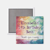 Dikke geweven Abstracte verf Dank u Verjaardag Magneet (Voorkant / Achterkant)