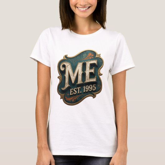 Dikke Goud ME EST 1995 3D-tekstkunst T-shirt (Voorkant)