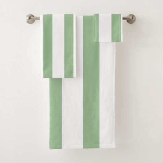 Dikke groene en witte strepen bad handdoek (Insitu)