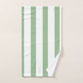 Dikke groene en witte strepen bad handdoek (Handdoek)