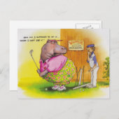 dikke hippo golf briefkaart (Voorkant / Achterkant)