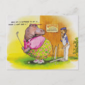 dikke hippo golf briefkaart (Voorkant)