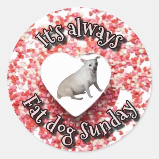 Dikke hond Sticker (Voorkant)