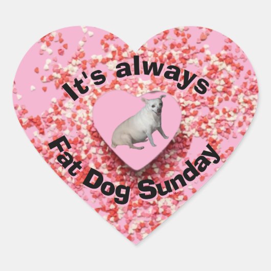 Dikke hond zondag Sticker (Voorkant)