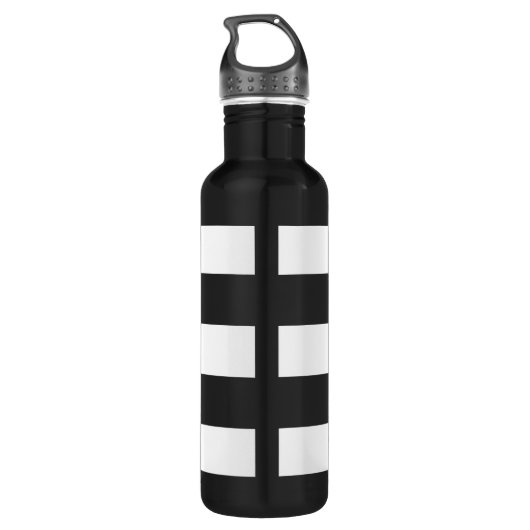 dikke horizontale strepen aluminium waterfles  (Achterkant)