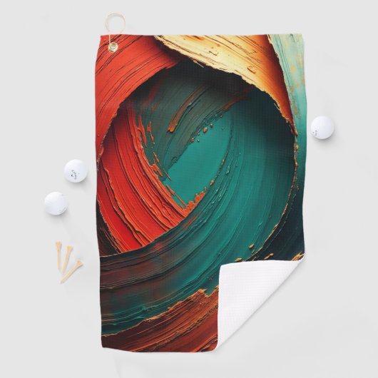 Dikke Impasto Olie Geschilderde Abstract Golfhanddoek (Insitu)