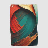 Dikke Impasto Olie Geschilderde Abstract Golfhanddoek (Voorkant)
